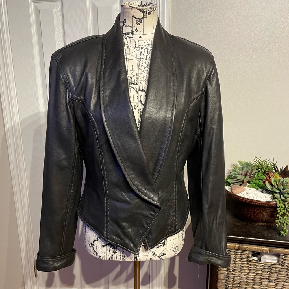 Lamb skin Leather bolero Vintage Mountain Rhythm 80’s Crop blazer Whimsygoth L